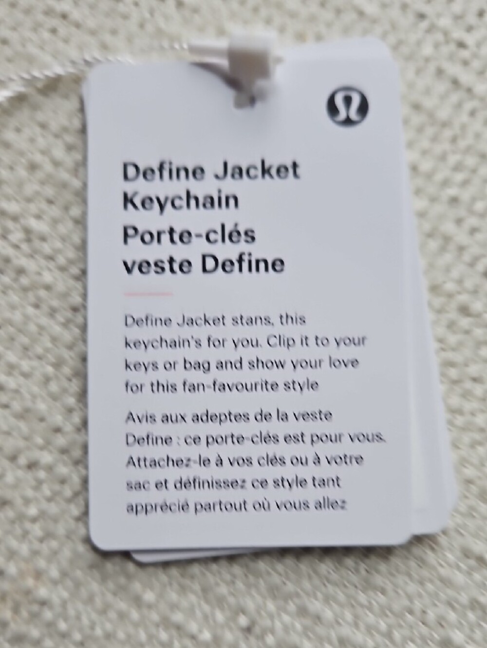 lululemon athletica Lavender Define Jacket Keychain Charm - Picture 5 of 13
